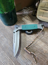 Load image into Gallery viewer, 10.75&quot; Tactical Folding Pocket Knife with Paracord Wrist Strap - Olive Drab Green
